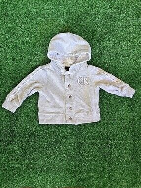 Calvin Klein Gray Baby Hoodie Jacket with CK Patch